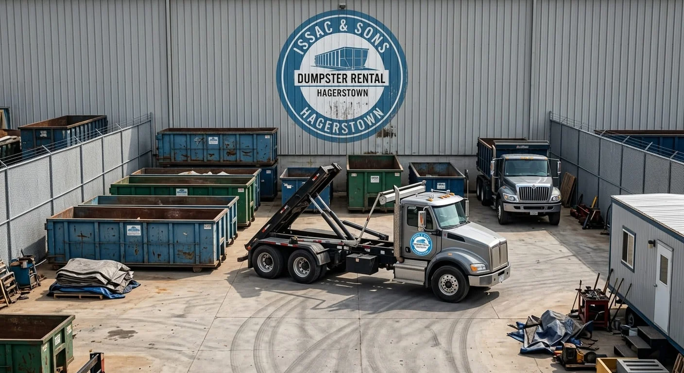 Issac & Sons Dumpster Rental fleet — serving Keedysville, MD Part of the Issac & Sons Dumpster Rental fleet, staged and ready for a job near Keedysville, MD